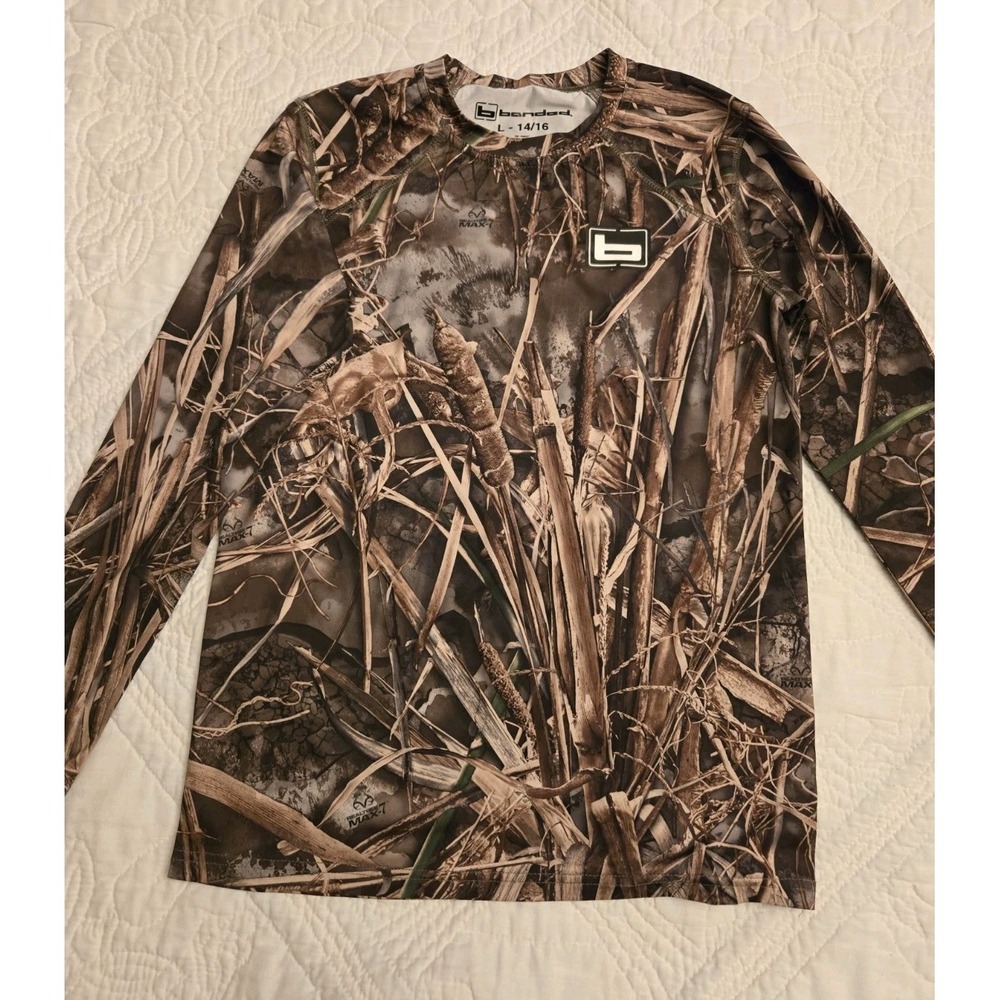 Banded Realtree Max 7 Waterfowl Youth Camo Long Sleeve Shirt Size L 14 16 EUC